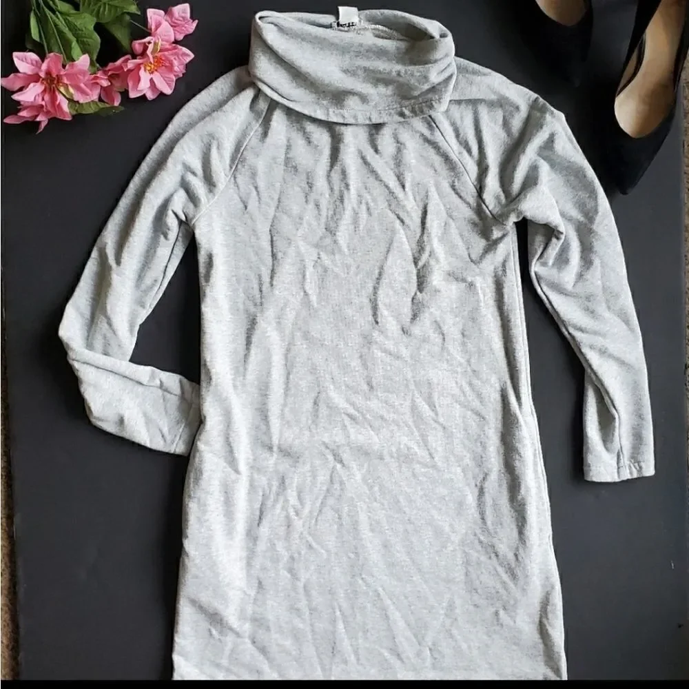 J.crew Grey high cowel neck Dress